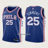 Ben Simmons NO 25 Camiseta Nino Philadelphia 76ers 2017-18 Azul