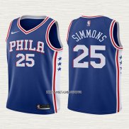Ben Simmons NO 25 Camiseta Nino Philadelphia 76ers 2017-18 Azul