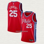 Ben Simmons NO 25 Camiseta Philadelphia 76ers Statement 2020-21 Rojo