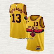 Bogdan Bogdanovic NO 13 Camiseta Atlanta Hawks Ciudad 2021-22 Amarillo