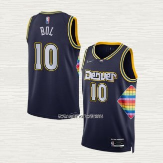 Bol Bol NO 10 Camiseta Denver Nuggets Ciudad 2021-22 Azul