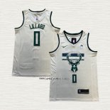 Camiseta Milwaukee Bucks Damian Lillard NO 0 Ciudad 2018-19 Crema