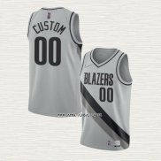 Camiseta Portland Trail Blazers Personalizada Earned 2020-21 Gris