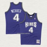 Chris Webber NO 4 Camiseta Sacramento Kings Mitchell & Ness 1998-99 Negro