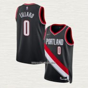 Damian Lillard NO 0 Camiseta Portland Trail Blazers Icon 2021-22 Negro