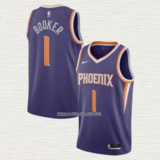 Devin Booker NO 1 Camiseta Phoenix Suns Icon 2020-21 Violeta