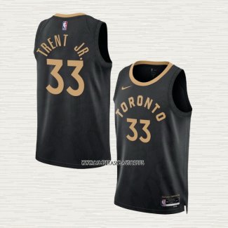 Gary Trent JR. NO 33 Camiseta Toronto Raptors Ciudad 2022-23 Negro