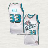 Grant Hill NO 33 Camiseta Detroit Pistons Retro Blanco