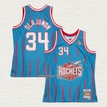Hakeem Olajuwon NO 34 Camiseta Houston Rockets Mitchell & Ness 1996-97 Azul