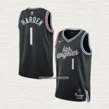 James Harden NO 1 Camiseta Los Angeles Clippers Ciudad Negro