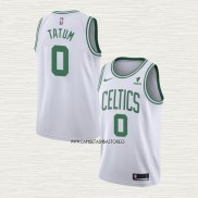 Jayson Tatum NO 0 Camiseta Boston Celtics Association 2021-22 Blanco