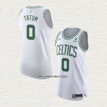 Jayson Tatum NO 0 Camiseta Boston Celtics Association Autentico Blanco