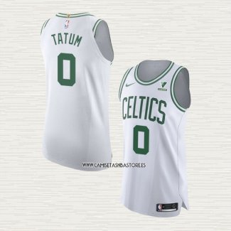 Jayson Tatum NO 0 Camiseta Boston Celtics Association Autentico Blanco