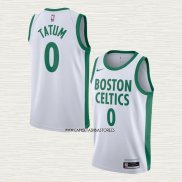 Jayson Tatum NO 0 Camiseta Boston Celtics Ciudad 2020-21 Blanco