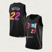 Jimmy Butler NO 22 Camiseta Miami Heat Ciudad 2021-22 Negro