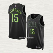 Jose Alvarado NO 15 Camiseta New Orleans Pelicans Ciudad 2023-24 Negro