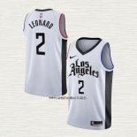 Kawhi Leonard NO 2 Camiseta Los Angeles Clippers Ciudad 2019-20 Blanco