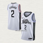 Kawhi Leonard NO 2 Camiseta Los Angeles Clippers Ciudad 2019-20 Blanco
