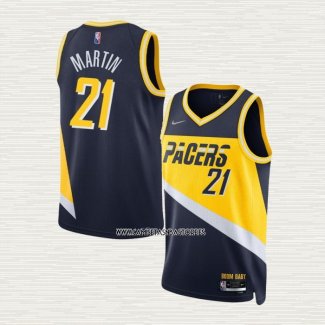 Kelan Martin NO 21 Camiseta Indiana Pacers Ciudad 2021-22 Azul