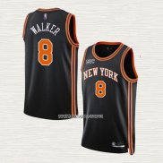 Kemba Walker NO 8 Camiseta New York Knicks Ciudad 2021-22 Negro