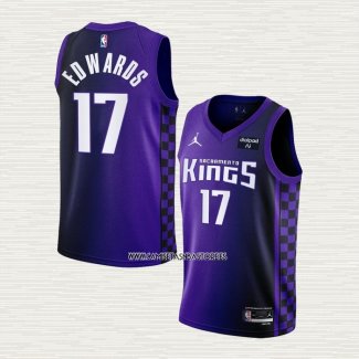 Kessler Edwards NO 17 Camiseta Sacramento Kings Statement 2023-24 Violeta