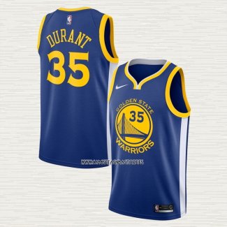 Kevin Durant NO 35 Camiseta Golden State Warriors Icon Azul