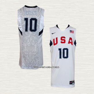 Kobe Bryant NO 10 Camiseta USA 2008 Blanco