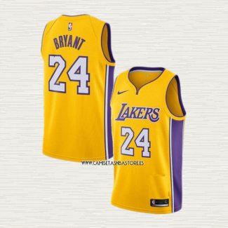 Kobe Bryant NO 24 Camiseta Los Angeles Lakers Icon 2017-2018 Amarillo