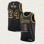 Kobe Bryant NO 8 24 Camiseta Los Angeles Lakers Black Mamba Negro