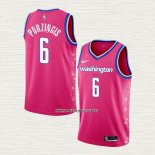 Kristaps Porzingis NO 6 Camiseta Washington Wizards Ciudad 2022-23 Rosa