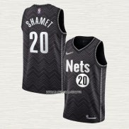Landry Shamet NO 20 Camiseta Brooklyn Nets Earned 2020-21 Negro