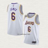 LeBron James NO 6 Camiseta Los Angeles Lakers Association 2022-23 Blanco