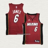 LeBron James NO 6 Camiseta Miami Heat Statement 2020-21 Rojo