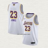 Lebron James NO 23 Camiseta Los Angeles Lakers Association 2020 Final Bound Blanco