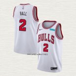 Lonzo Ball NO 2 Camiseta Chicago Bulls Association 2021 Blanco