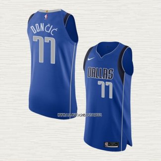 Luka Doncic NO 77 Camiseta Dallas Mavericks Icon Autentico Azul