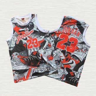 Michael Jordan NO 23 Camiseta Commemorative Gris