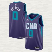 Miles Bridges NO 0 Camiseta Charlotte Hornets Statement 2020-21 Violeta