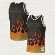 NO 34 Camiseta Los Angeles Lakers Flames Negro Shaquille O'neal