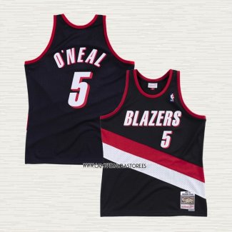 NO 5 Camiseta Portland Trail Blazers Hardwood Classics Throwback Negro Jermaine O'Neal