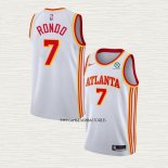 Rajon Rondo NO 7 Camiseta Atlanta Hawks Association 2020-21 Blanco