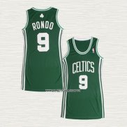 Rajon Rondo NO 9 Camiseta Mujer Boston Celtics Icon Verde