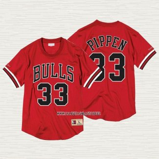 Scottie Pippen NO 33 Camiseta Chicago Bulls Manga Corta Rojo