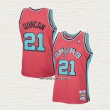 Tim Duncan NO 21 Camiseta San Antonio Spurs Mitchell & Ness 1998-99 Rosa
