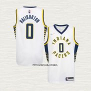 Tyrese Haliburton NO 0 Camiseta Nino Indiana Pacers Association 2022-23 Blanco