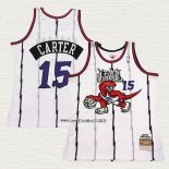 Vince Carter NO 15 Camiseta Toronto Raptors Mitchell & Ness 1998-99 Blanco2