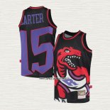 Vince Carter NO 15 Camiseta Toronto Raptors Mitchell & Ness Big Face Negro