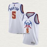 Will Barton NO 5 Camiseta Denver Nuggets Earned 2020-21 Blanco