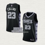 Zach Collins NO 23 Camiseta San Antonio Spurs Statement 2022-23 Negro