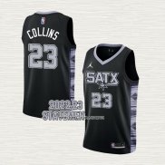 Zach Collins NO 23 Camiseta San Antonio Spurs Statement 2022-23 Negro